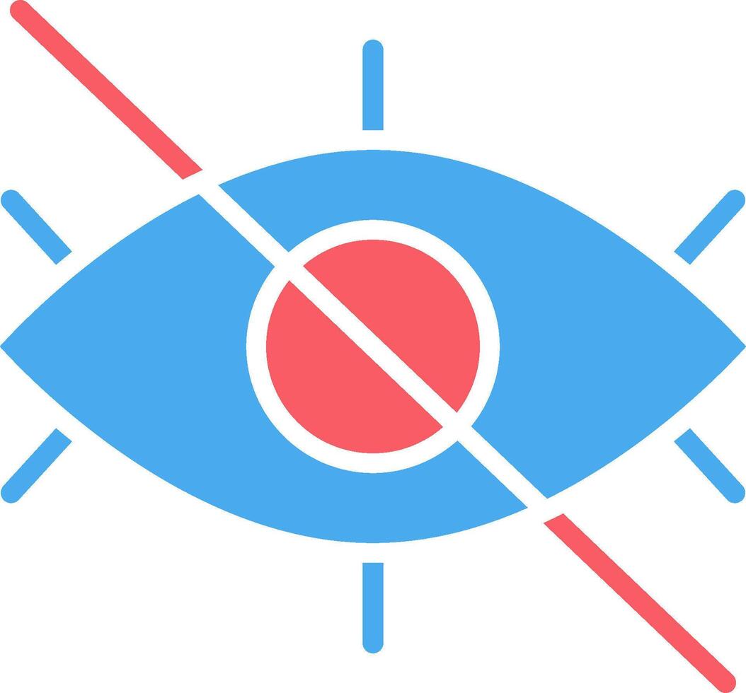 An eye with a red dot and a cross through it vector