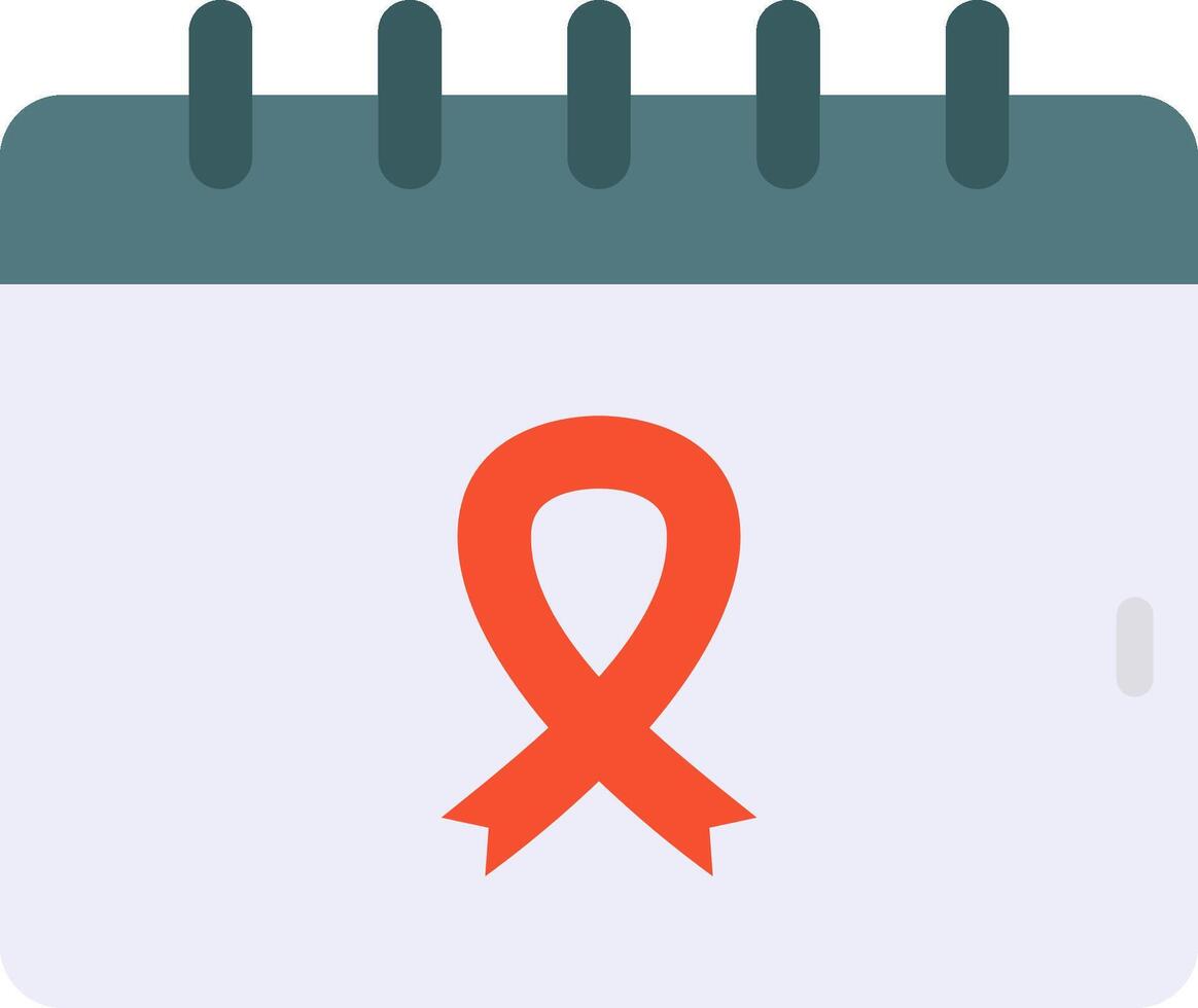 A calendar with an orange ribbon on it vector