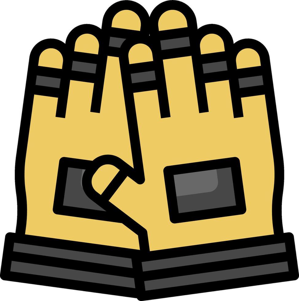 A pair of gloves with black and yellow stripes vector