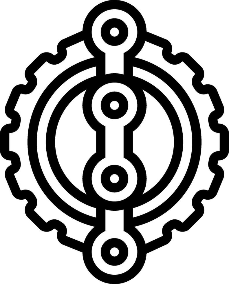 A black and white logo of a cog vector