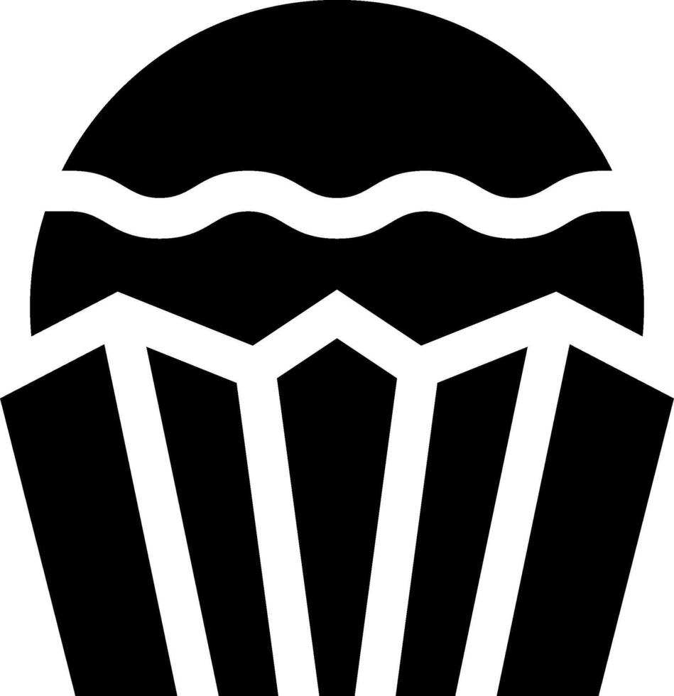 A black and white logo of a cupcake vector