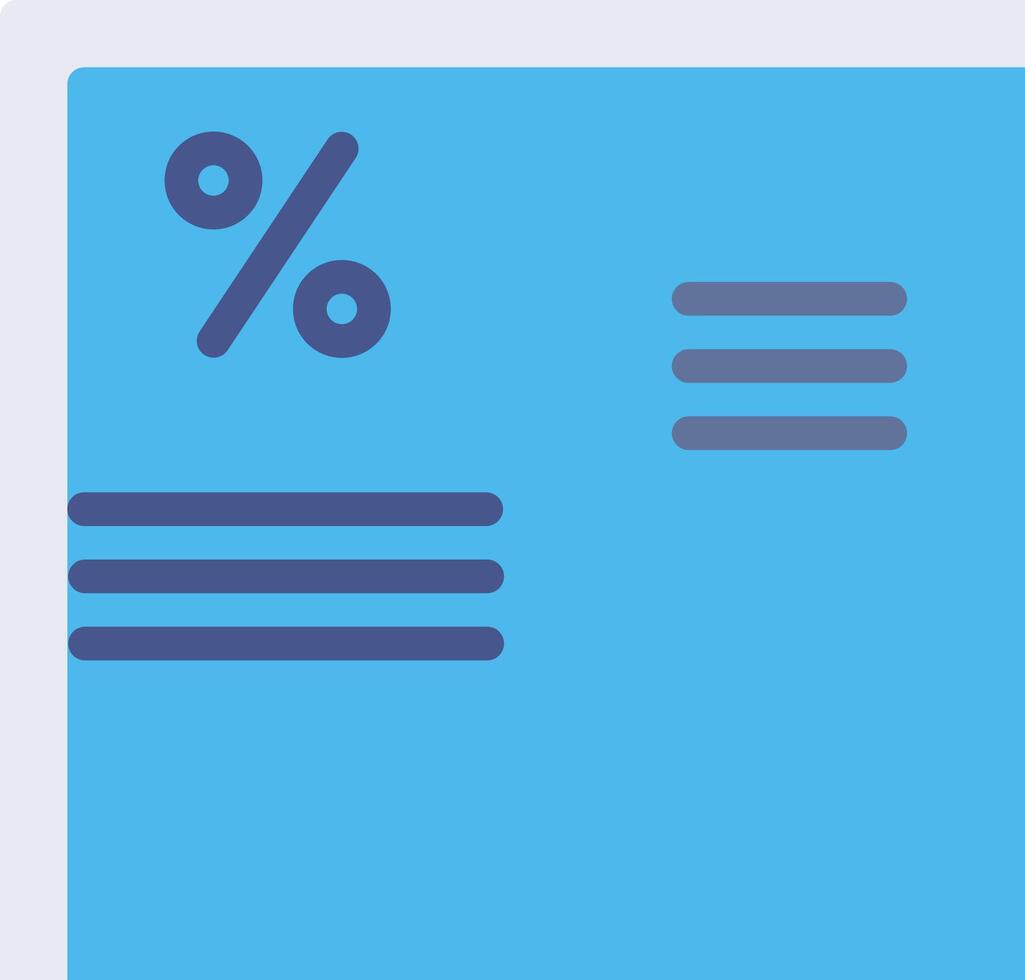 A blue square with a percentage sign and a percentage sign vector