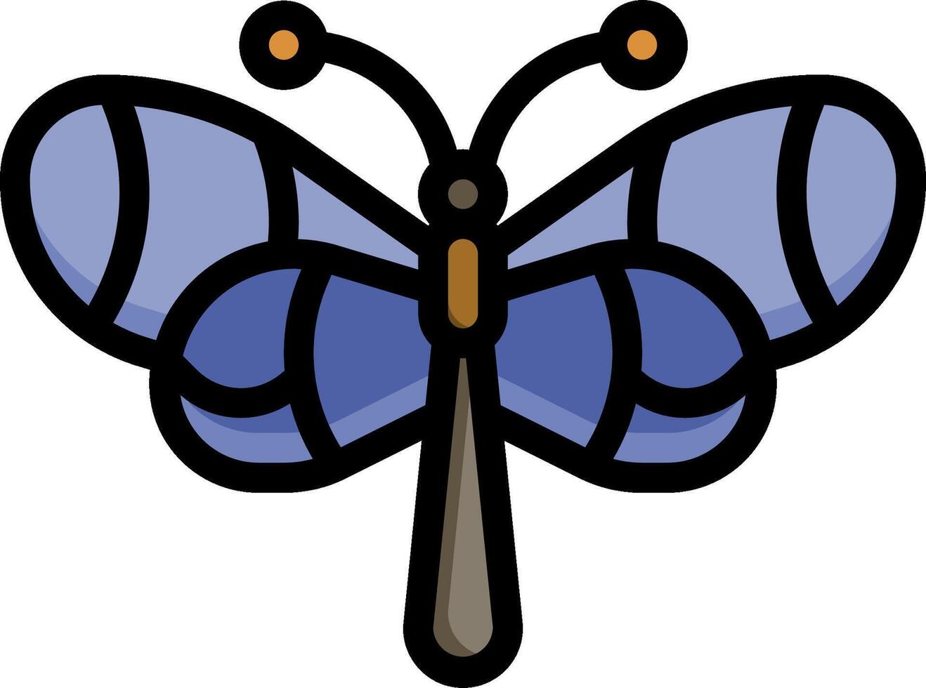 A blue butterfly with a black and yellow wing vector