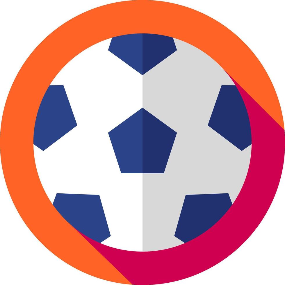 A soccer ball in an orange and blue circle vector