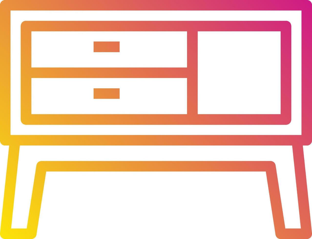 A colorful icon of a dresser vector