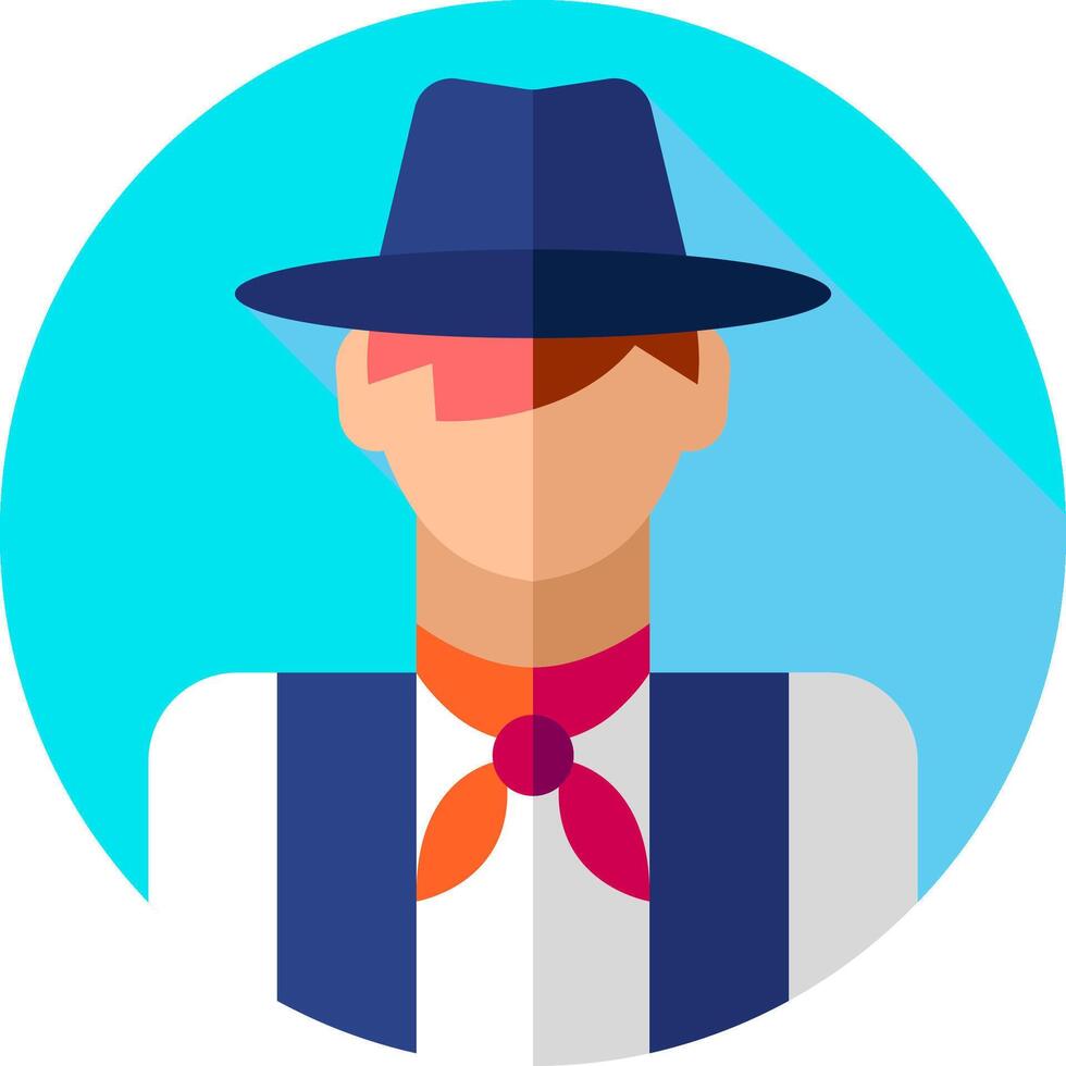 A man in a hat and tie with a blue tie vector