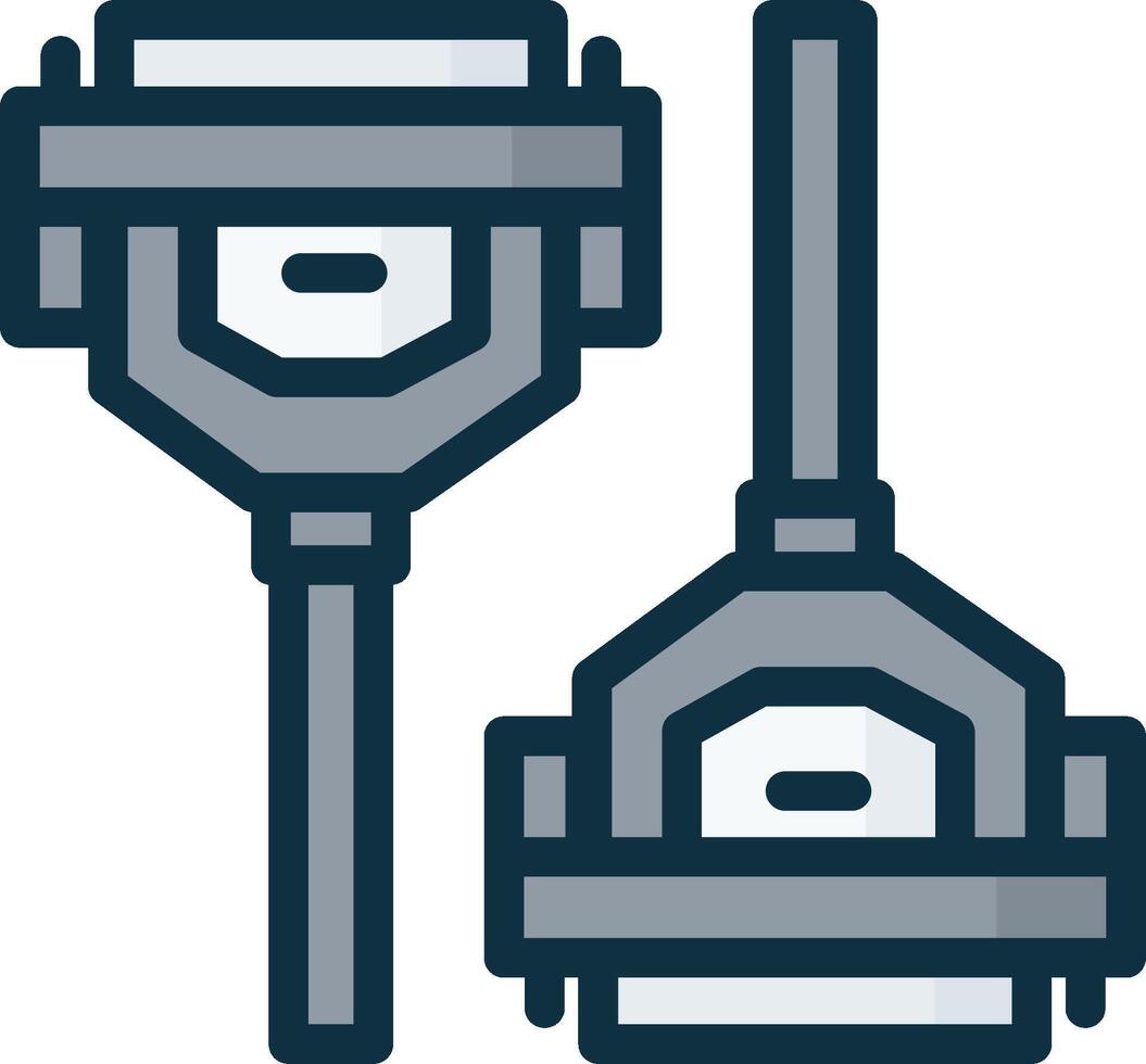 Two pipes with a handle on each end vector
