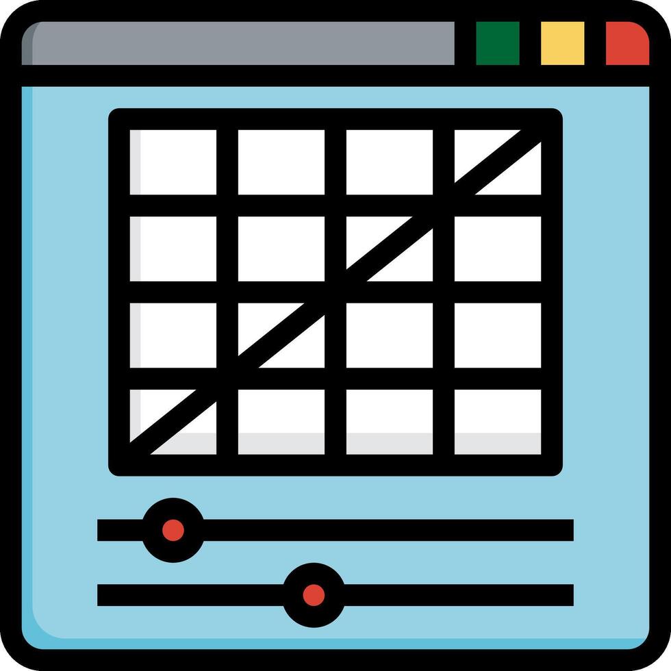 A computer screen with a graph on it vector