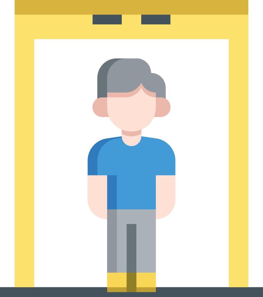 A man standing in front of a yellow door vector