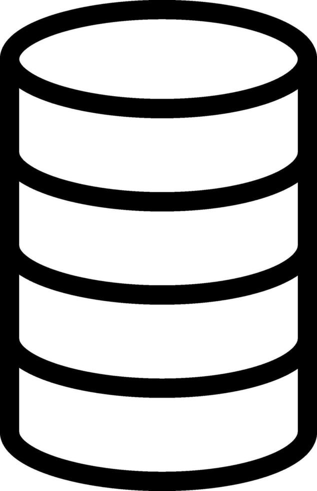A black and white illustration of a stack of data vector