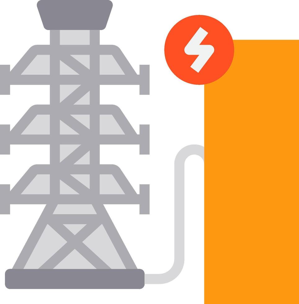 A power tower with a lightning bolt on it vector