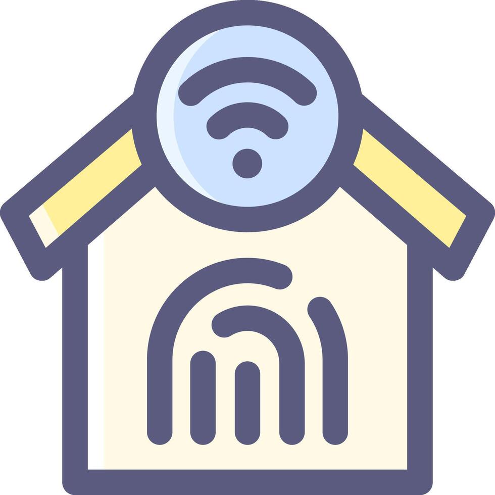 A house with a wifi icon on top vector