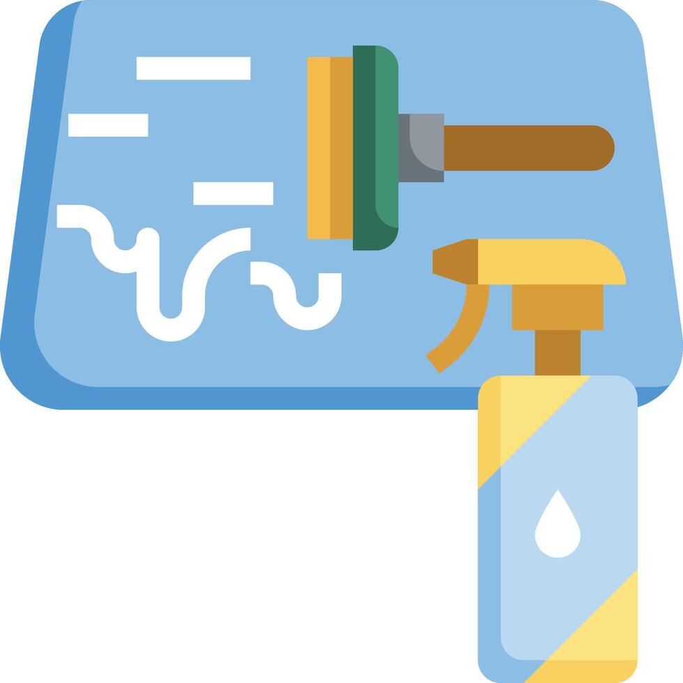 A sprayer and a sponge are on a table vector