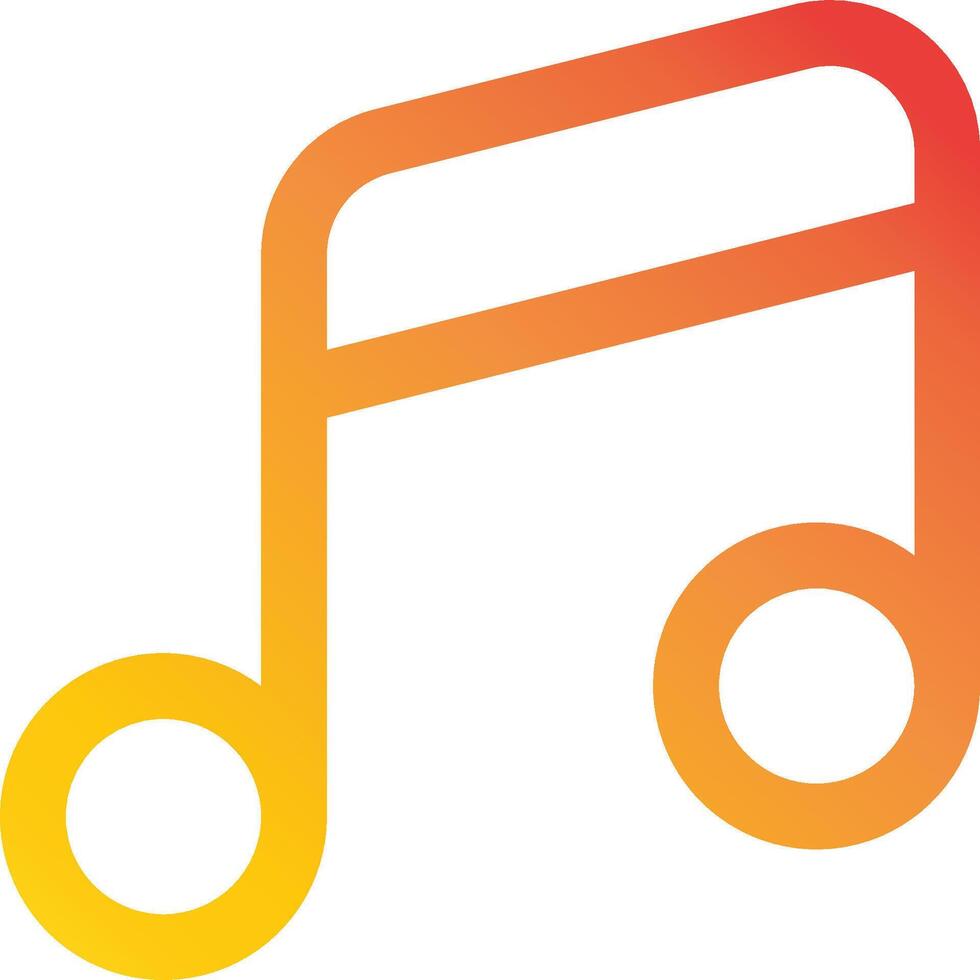 A music note with a red and orange color vector