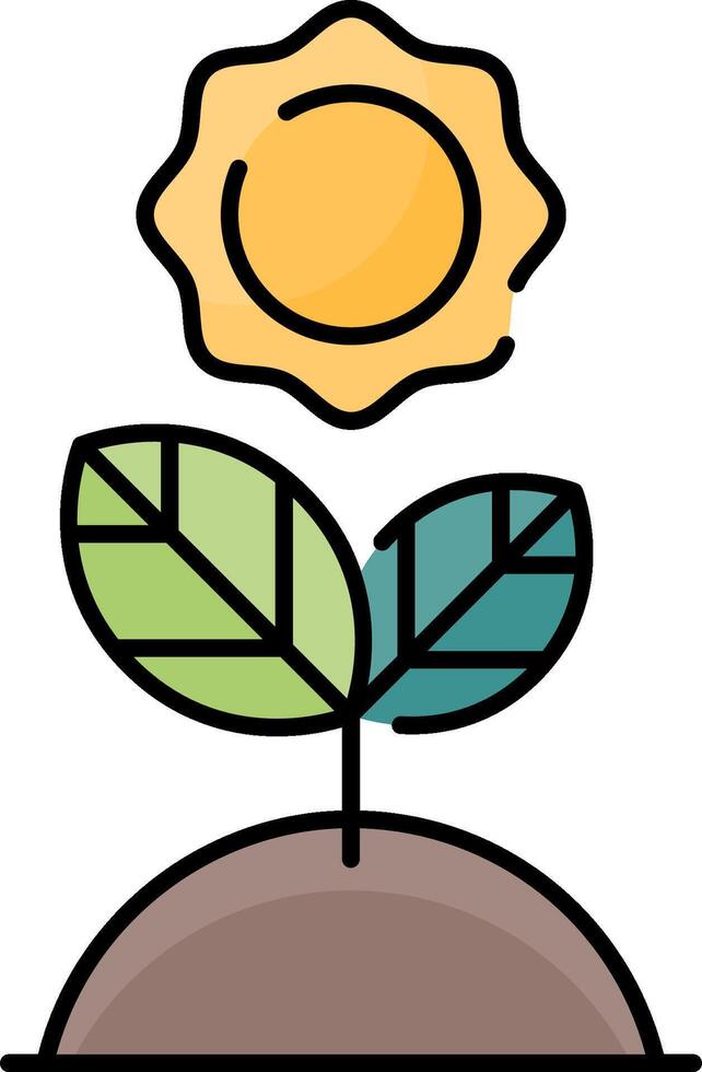 A cartoon sunflower growing out of a plant vector