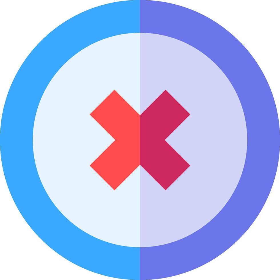 An icon of a red cross on a blue and purple circle vector