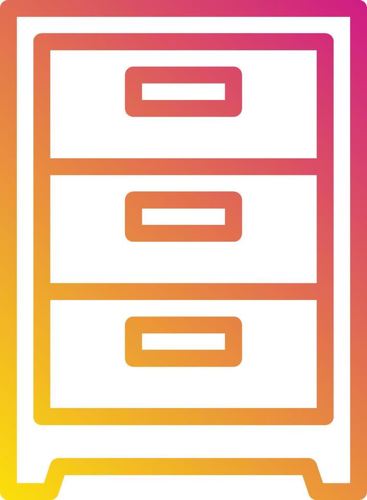 A colorful icon of a drawer with a yellow and orange background vector