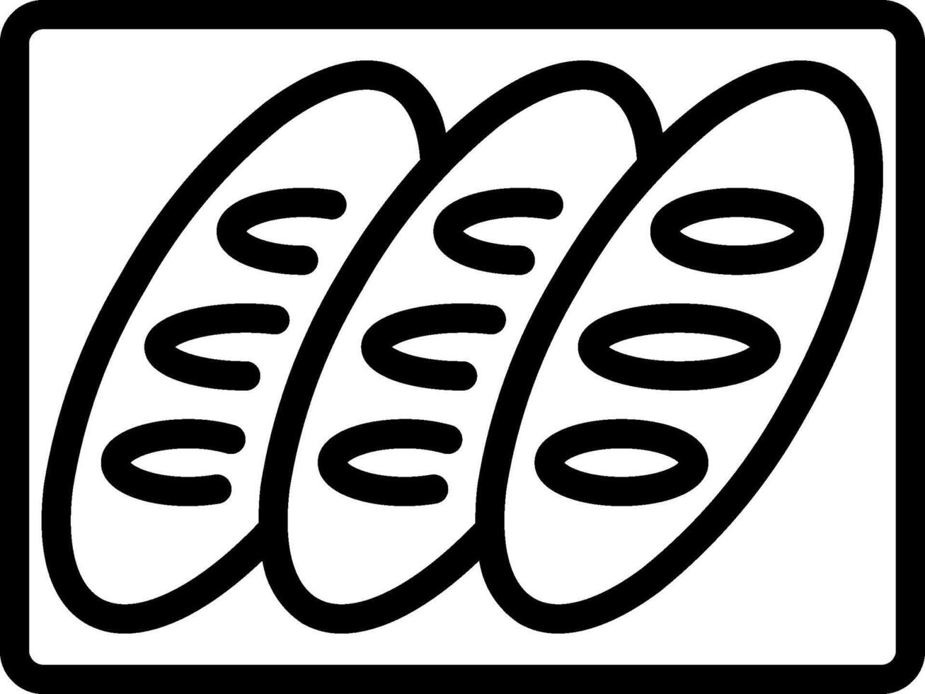 A black and white image of three slices of bread vector