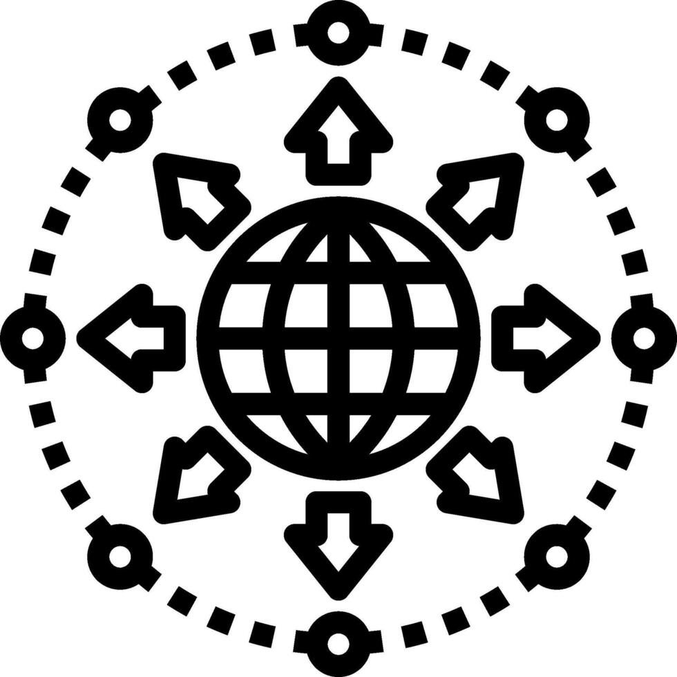 The globe is surrounded by arrows and arrows vector