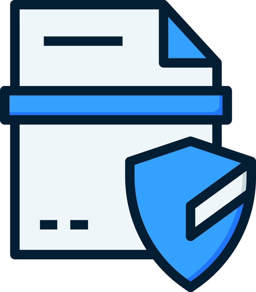A document with a shield and a shield icon vector