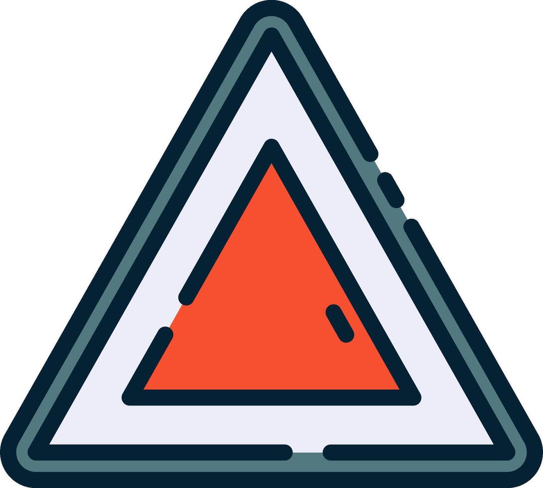 A red triangle with a triangle inside it vector