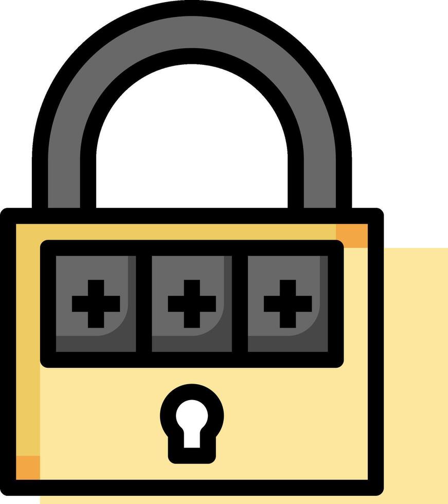 A lock with four keys inside vector