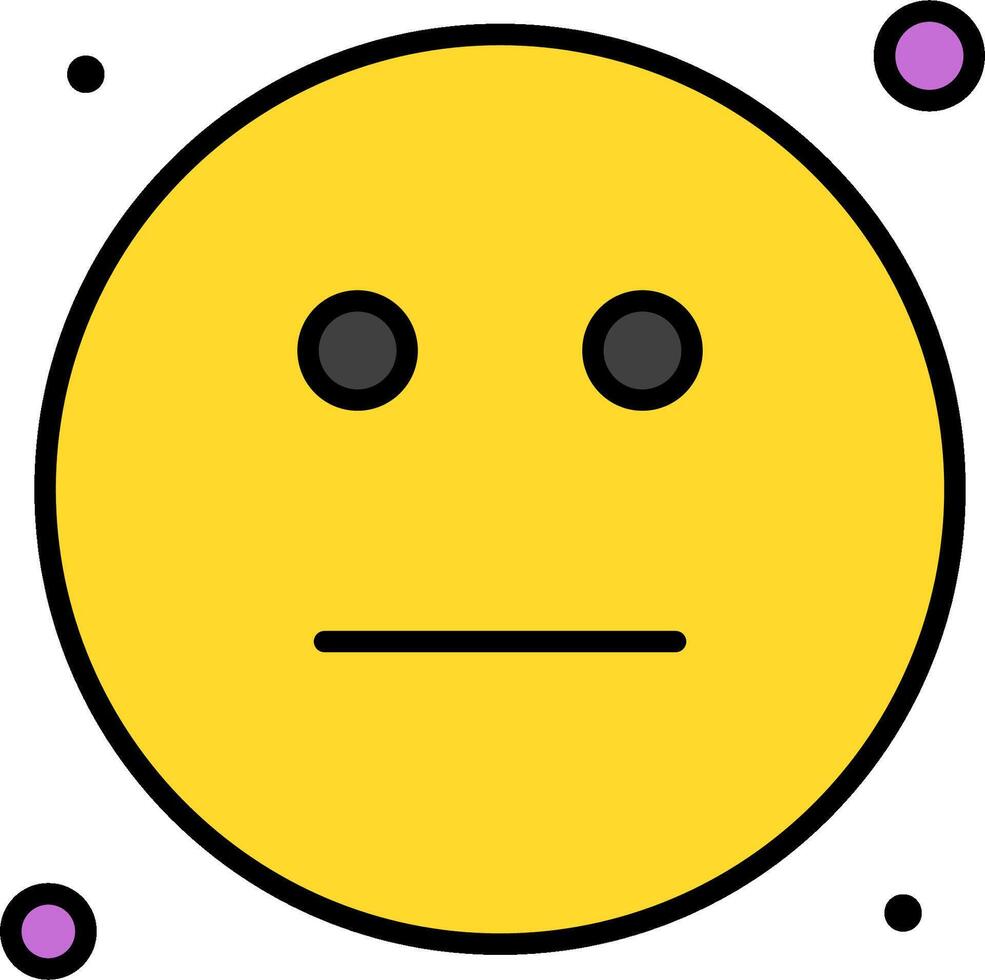 A yellow smiley face with purple dots around it vector