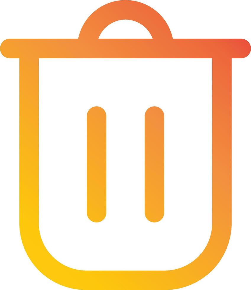 A trash can icon with orange and yellow colors vector