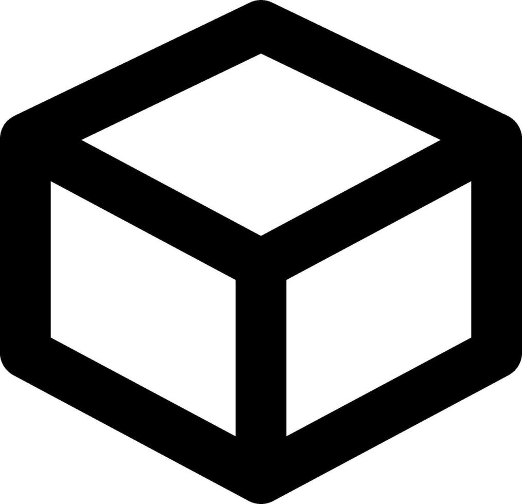 A black and white cube icon vector