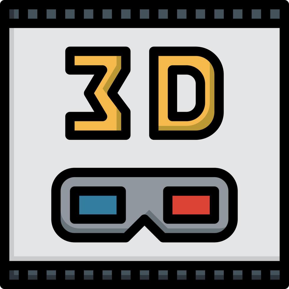 3d glasses icon with a 3d image vector