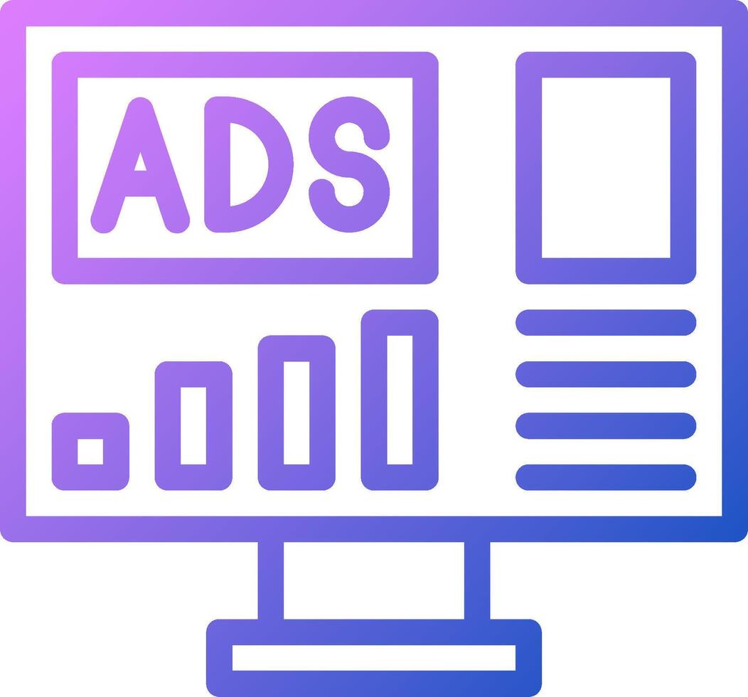 Ads on a computer monitor vector