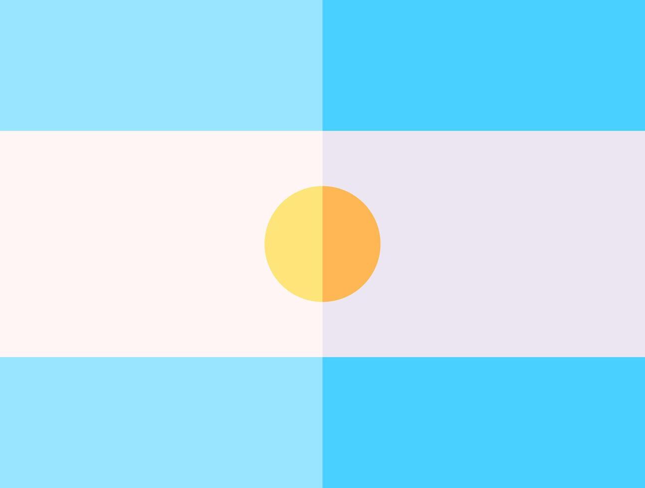 The flag of argentina is shown with a yellow circle vector