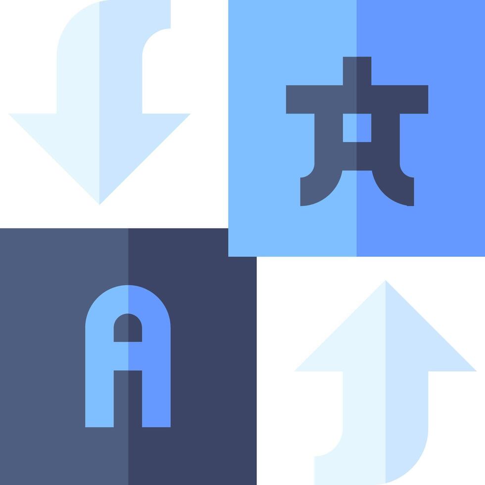 A set of four different fonts with the letters a, b, c and d vector