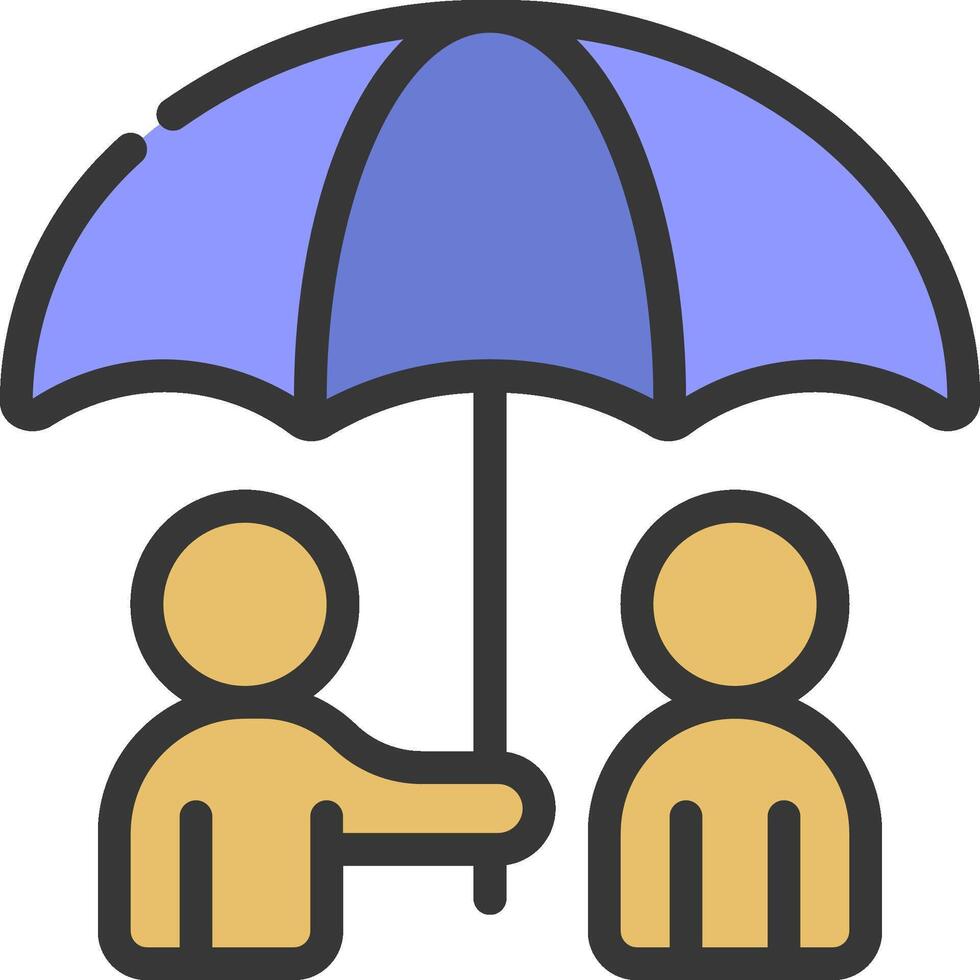 Two people holding an umbrella over each other vector