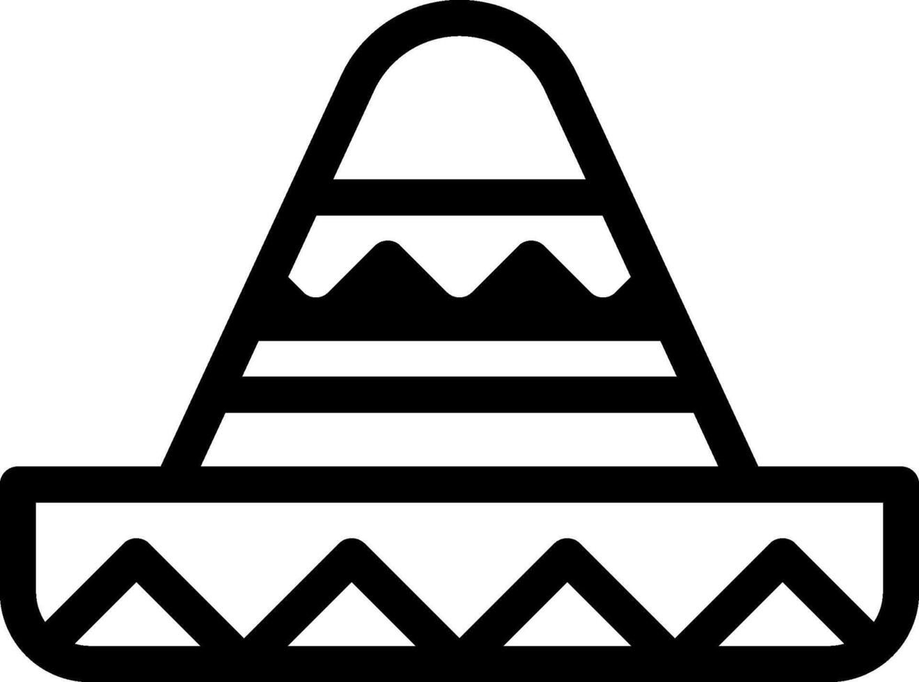 A black and white image of a sombrero vector
