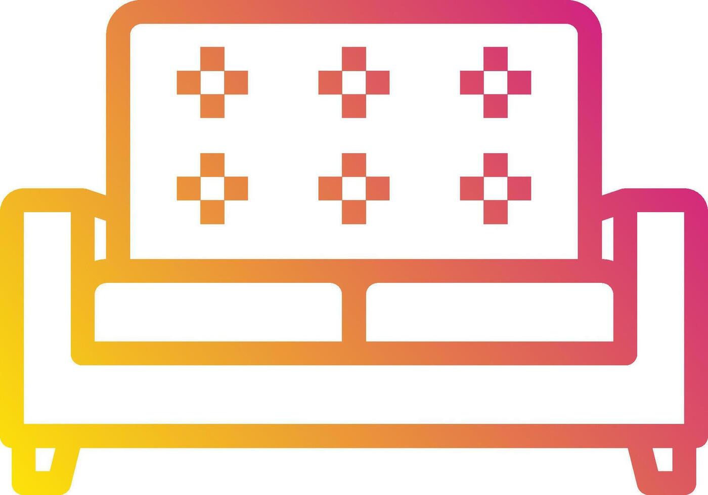 A couch with a colorful pattern on it vector