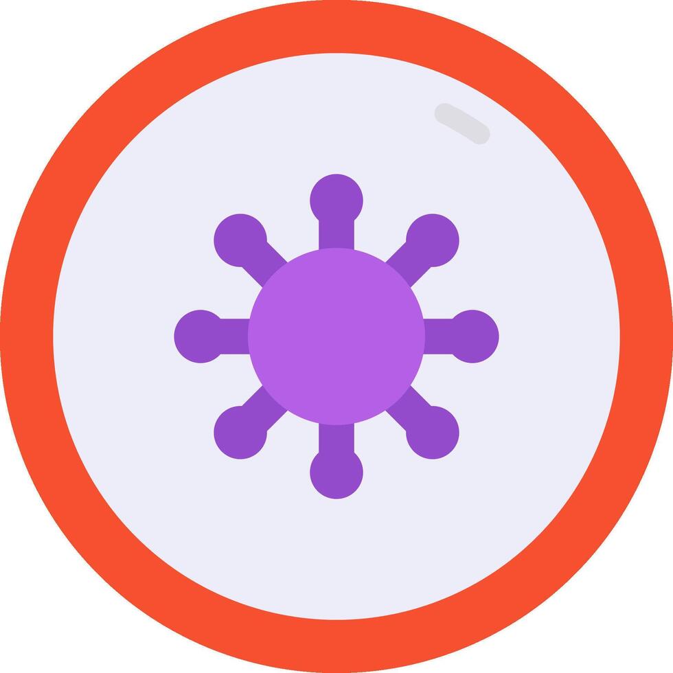 A purple virus icon in a circle vector
