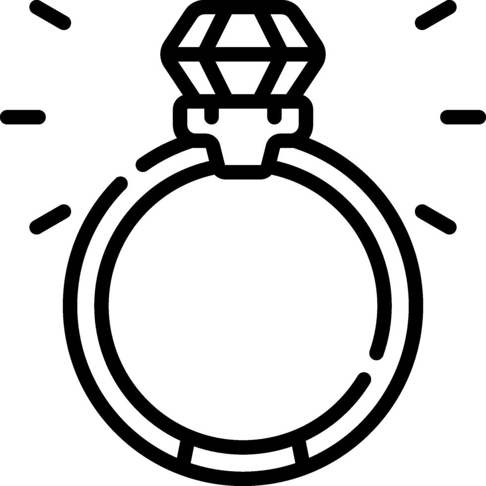 An engagement ring icon on a white background vector