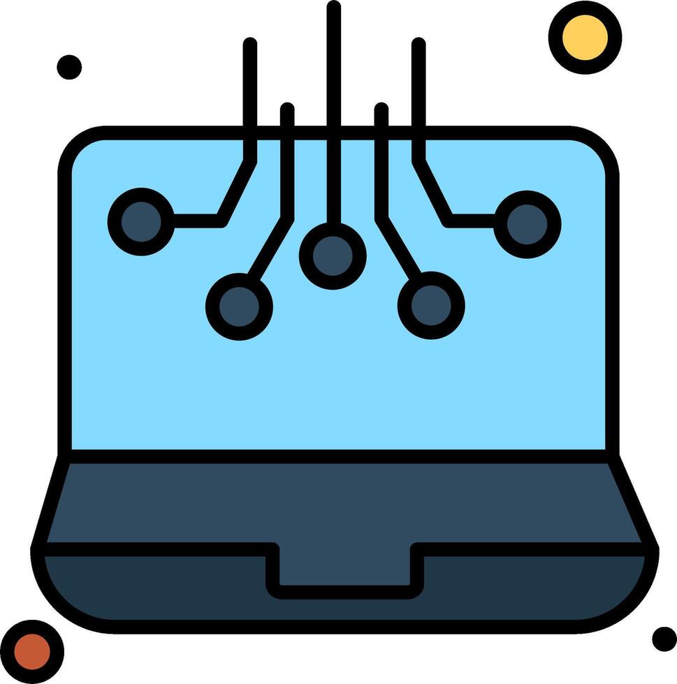 A laptop with a circuit board on it vector