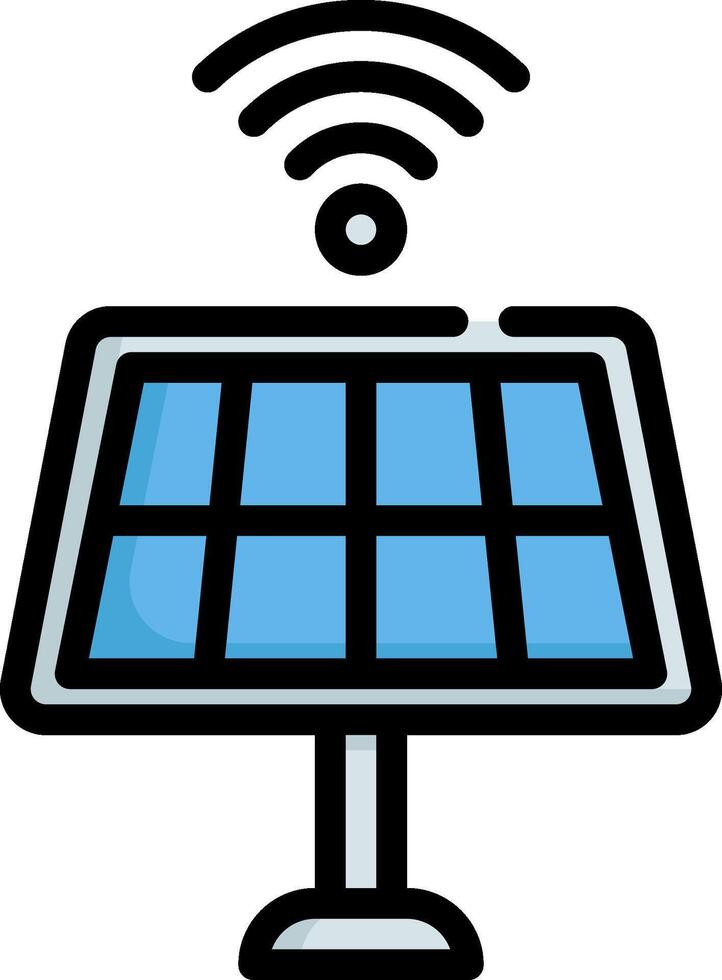 A solar panel with wifi symbol on it vector