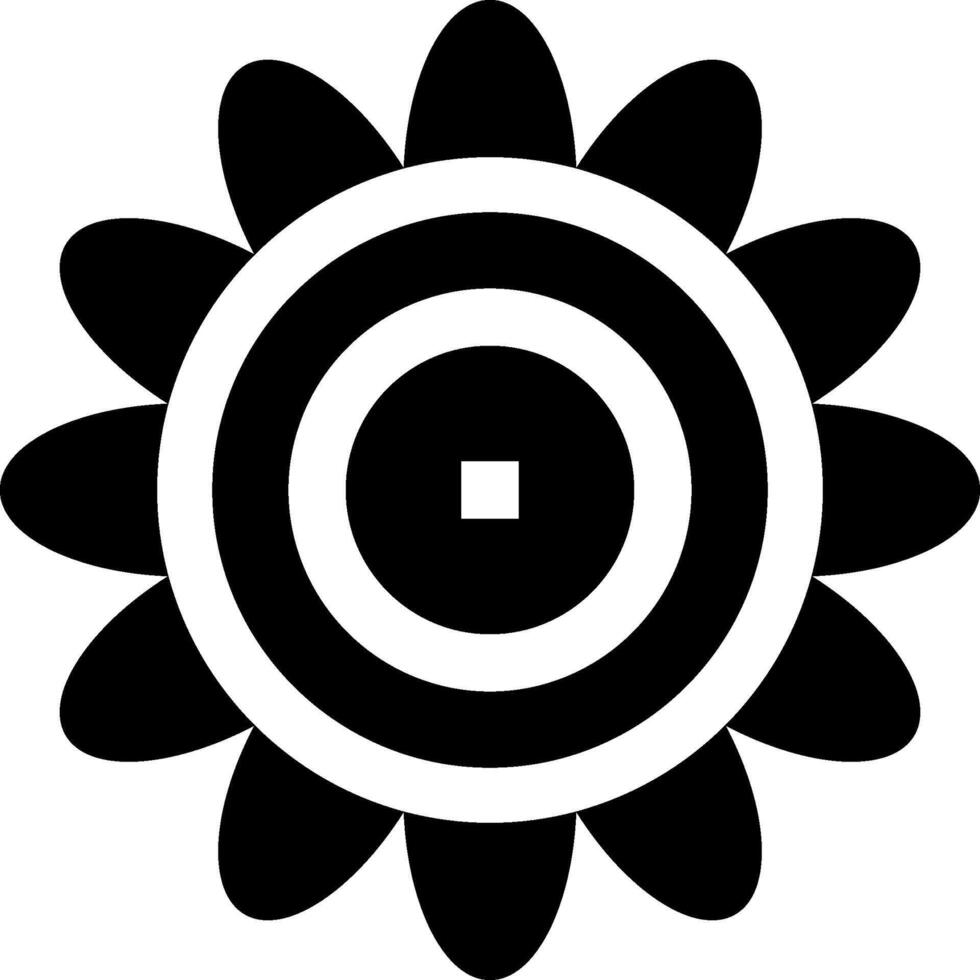 A black and white flower icon vector