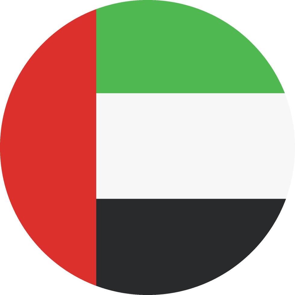 The uae flag in a circle vector