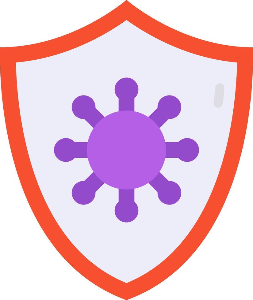 A shield with a virus icon on it vector