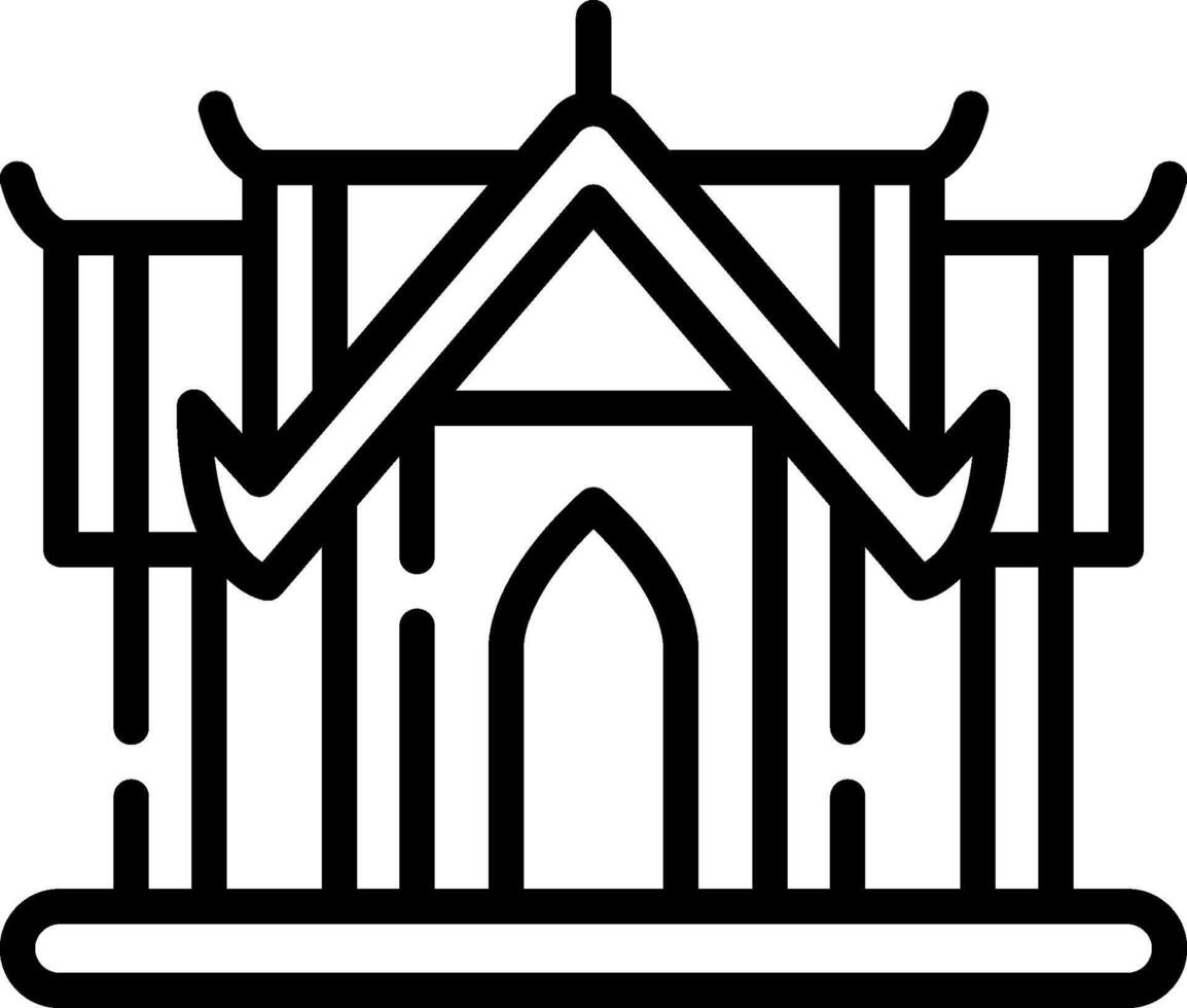 A black and white illustration of a building vector