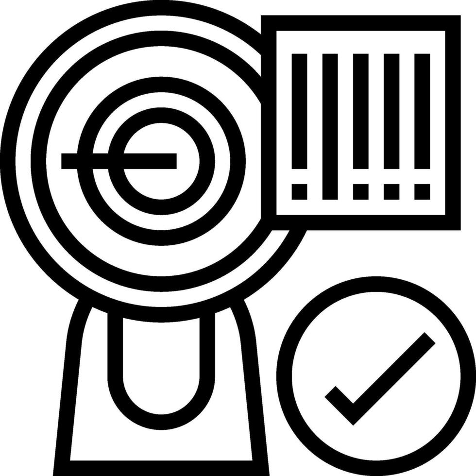 A black and white icon of a fan and a check mark vector