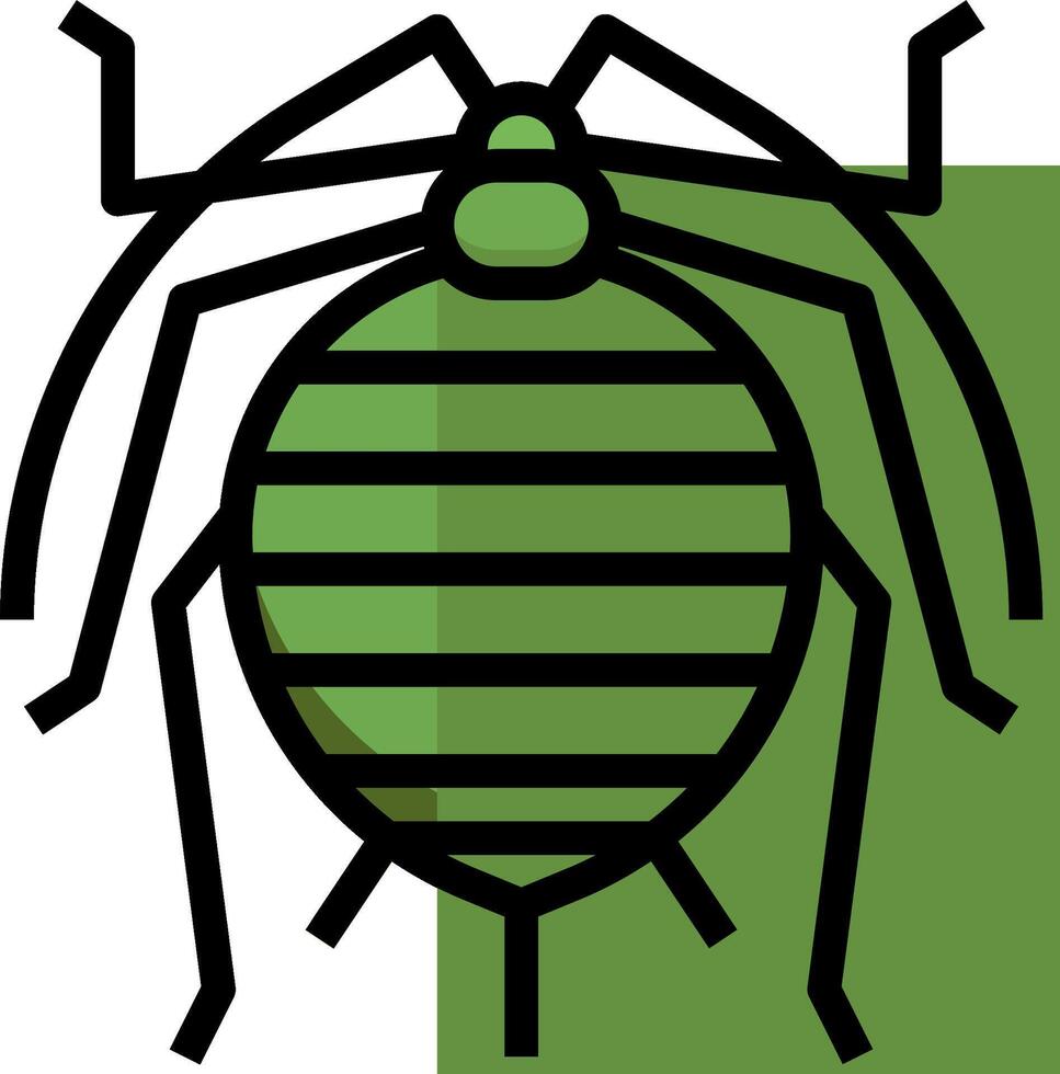 A green bug with a black stripe on it vector