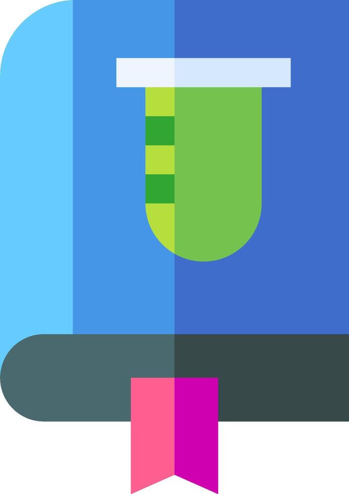 A flat icon of a test tube with a pink ribbon vector