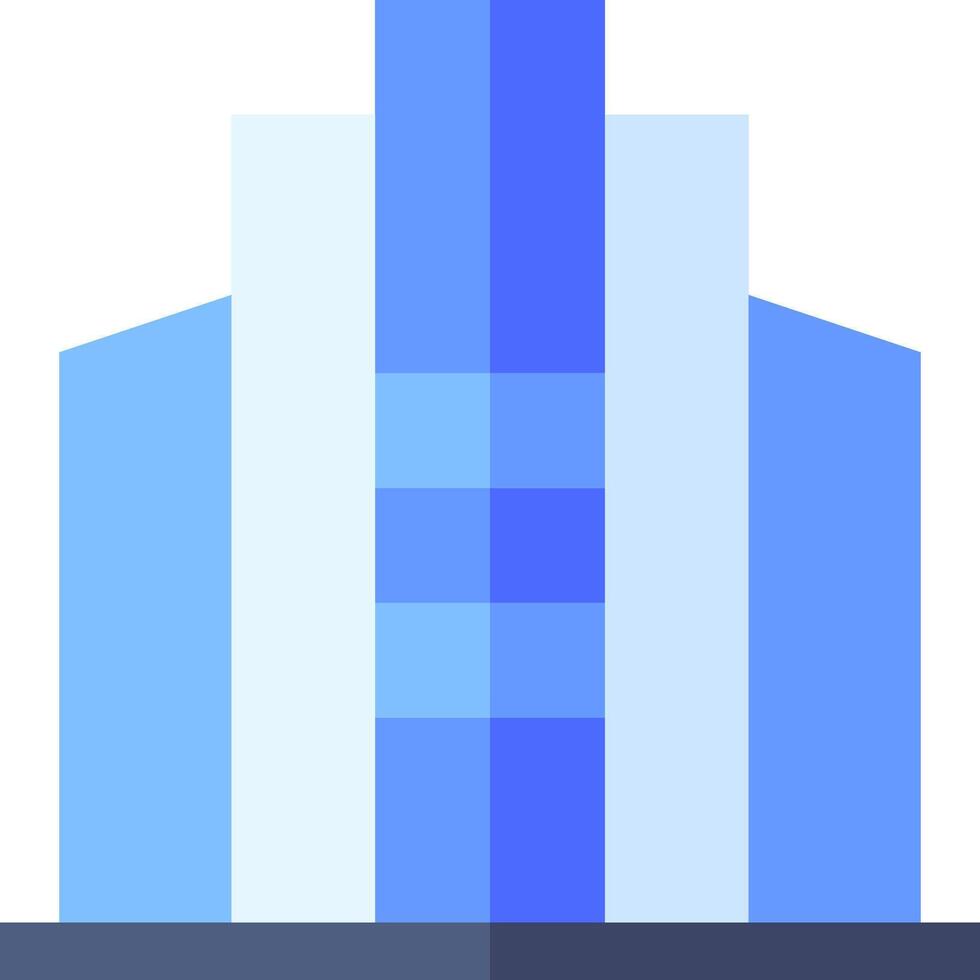 A blue building icon with a white background vector