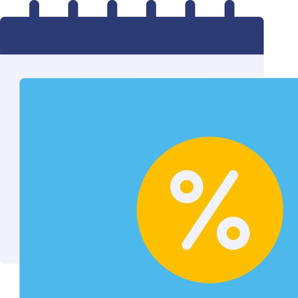 Calendar icon with percentage sign vector