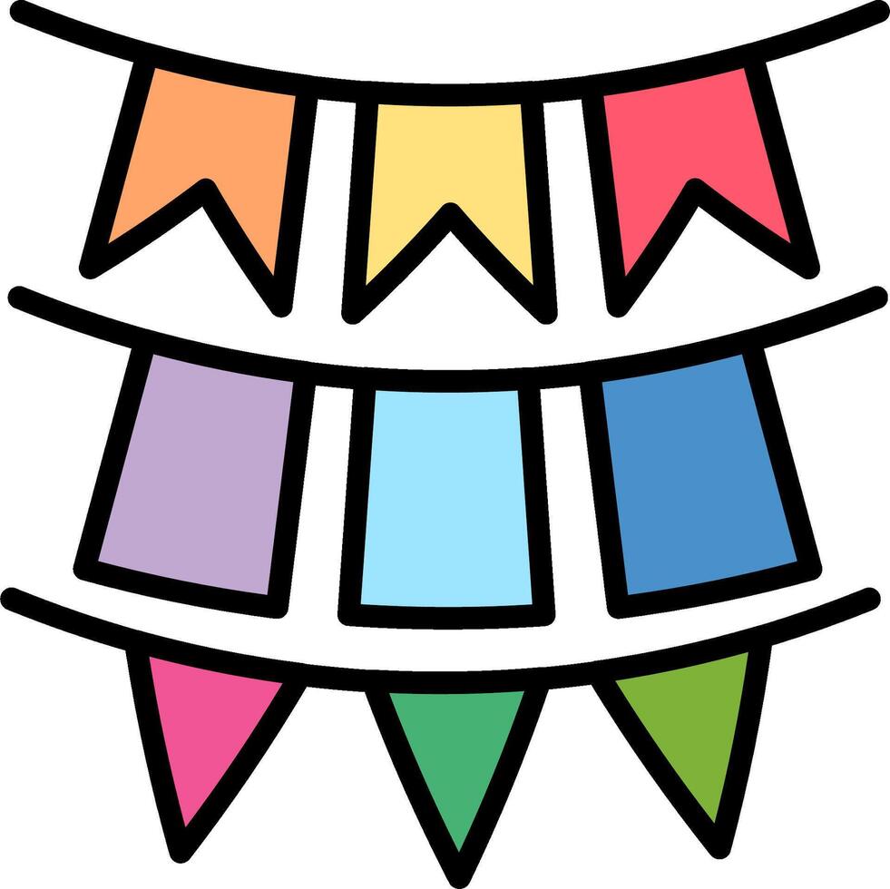 A colorful banner with bunting on it vector